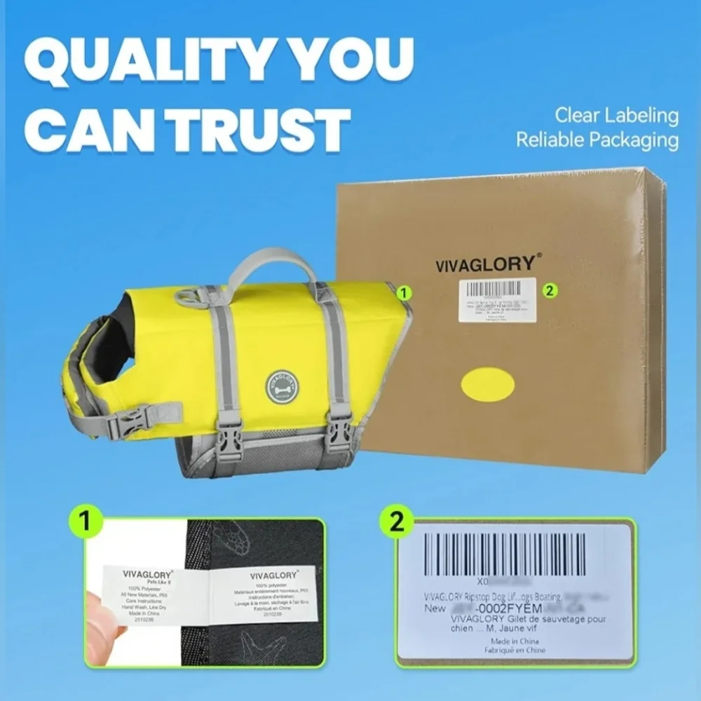 Ripstop Dog Swim Life Vest XXS Yellow Gray Safety Jacket‎